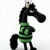 Cartoon Simulation Sweater Black Horse Keychain, Plush Toy Backpack Pendant Decoration, 2026 Mascot Of The Year Of The Horse