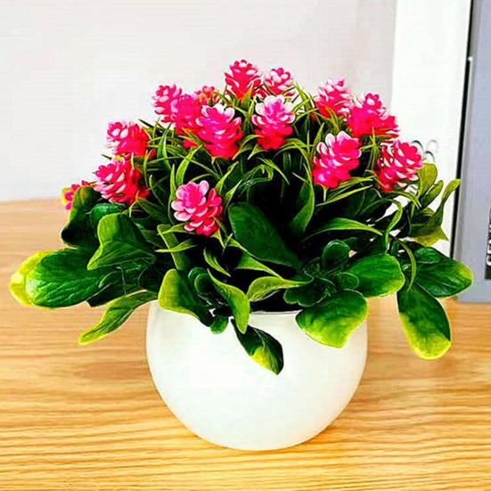 1 Set Artificial Bonsai Non-fading Practical Plastic Simulation Pine Cone Plants for Decorating