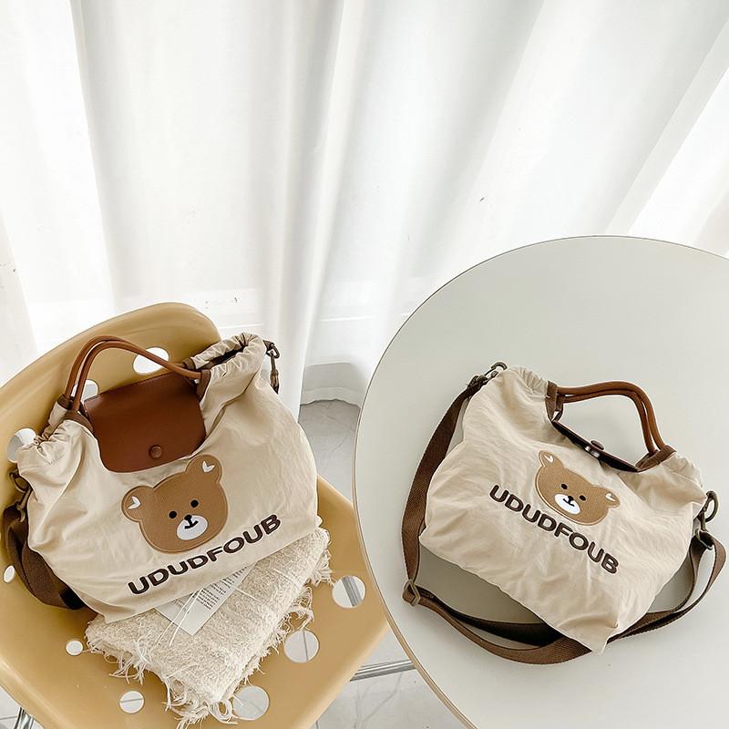 Cute Korean Style Children's Tote Bag Lightweight Canvas Shoulder Bag For Girls