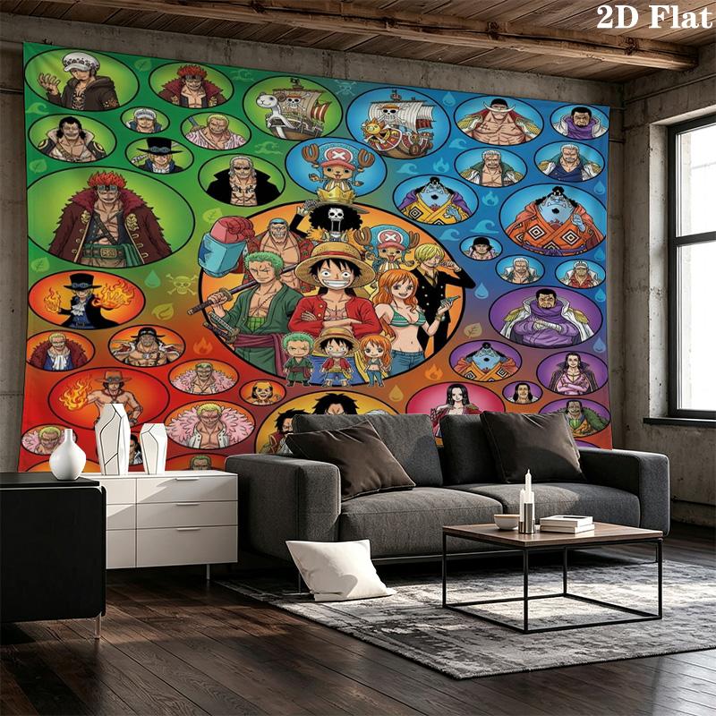 One Piece Umělecká Nástěnná Tapiserie Estetická Nástěnná Závěsná Tiskovaná Látková Přikrývka Dekorativní Tapiserie Pro Ložnici Obývací Pokoj Domácí Dekorace