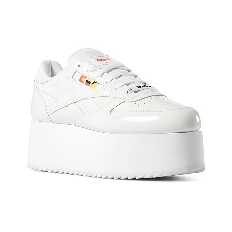 (WMNS) Gigi Hadid x Reebok Classic Leather Triple Thick Sole Casual Skateboarding Shoes White Women's DV4110