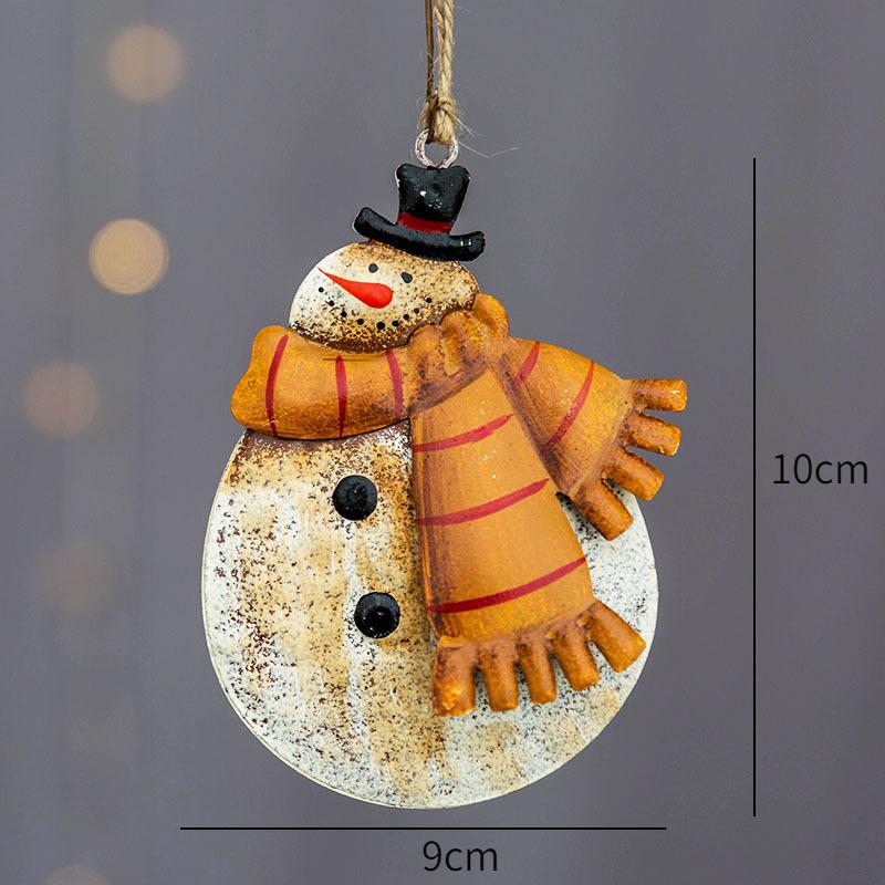 New Arrival boże narodzenie kutego żelaza dzwonek bałwanek łoś wisiorek ozdoba 2023XMAS Home Decor ozdoba choinkowa Natal Navidad