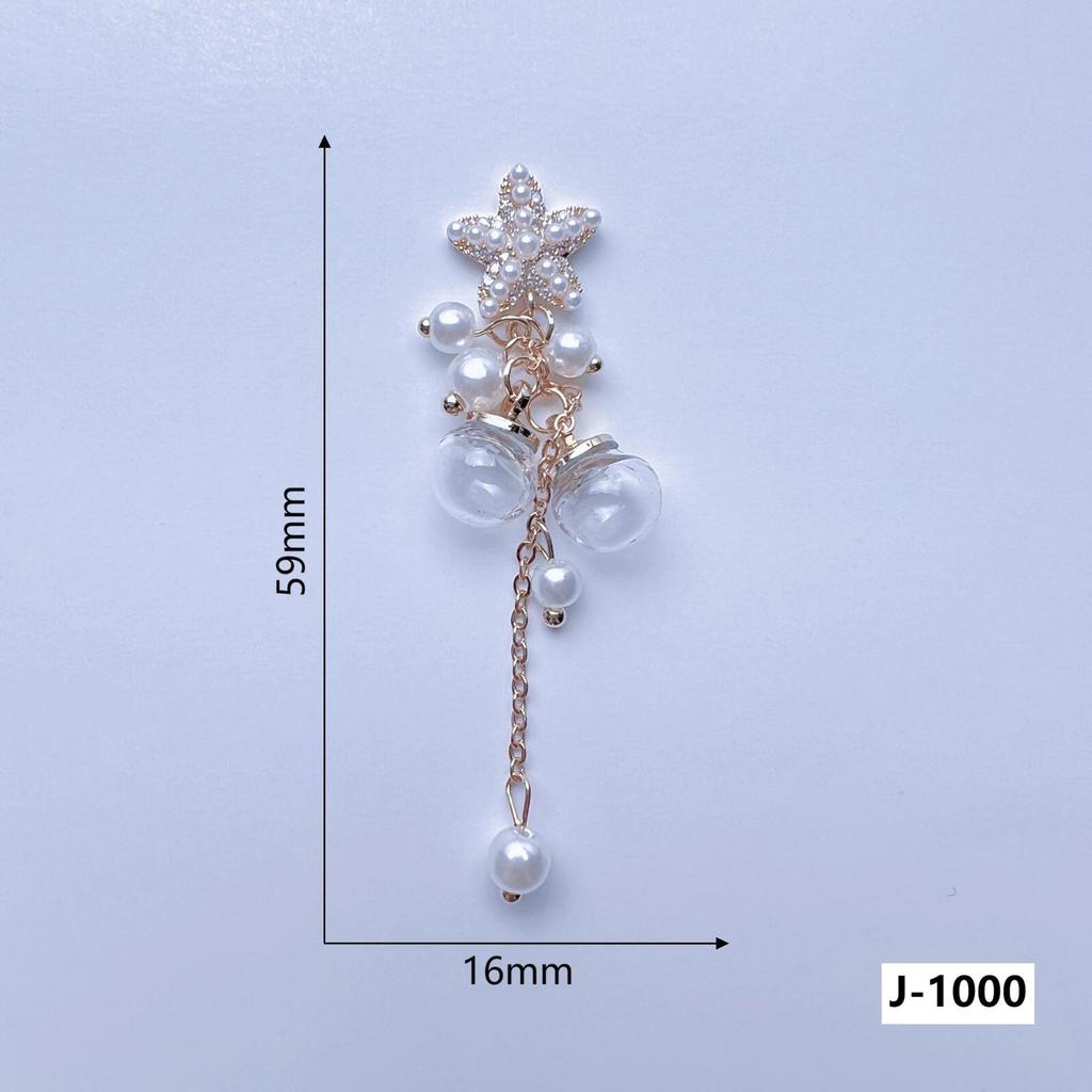 Flat-Bottom Tassel Chain Nail Art with Copper-Inlaid Zircon