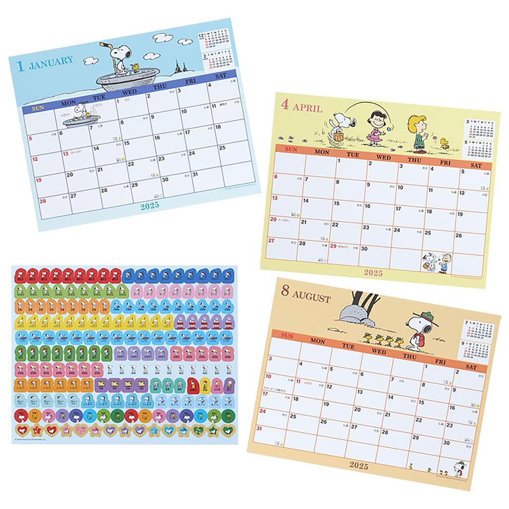 Sanrio Sheet Calendar 2025 Snoopy Tabletop 451479