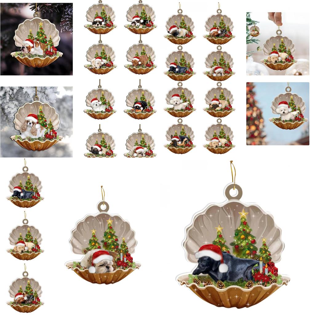 Charming Cartoon Style Acrylic Shell Dog Vehicle Decoration For Home And Holiday