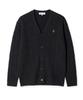 Edinburgh Club High-Twist Cotton Cable Cardigan (Black)