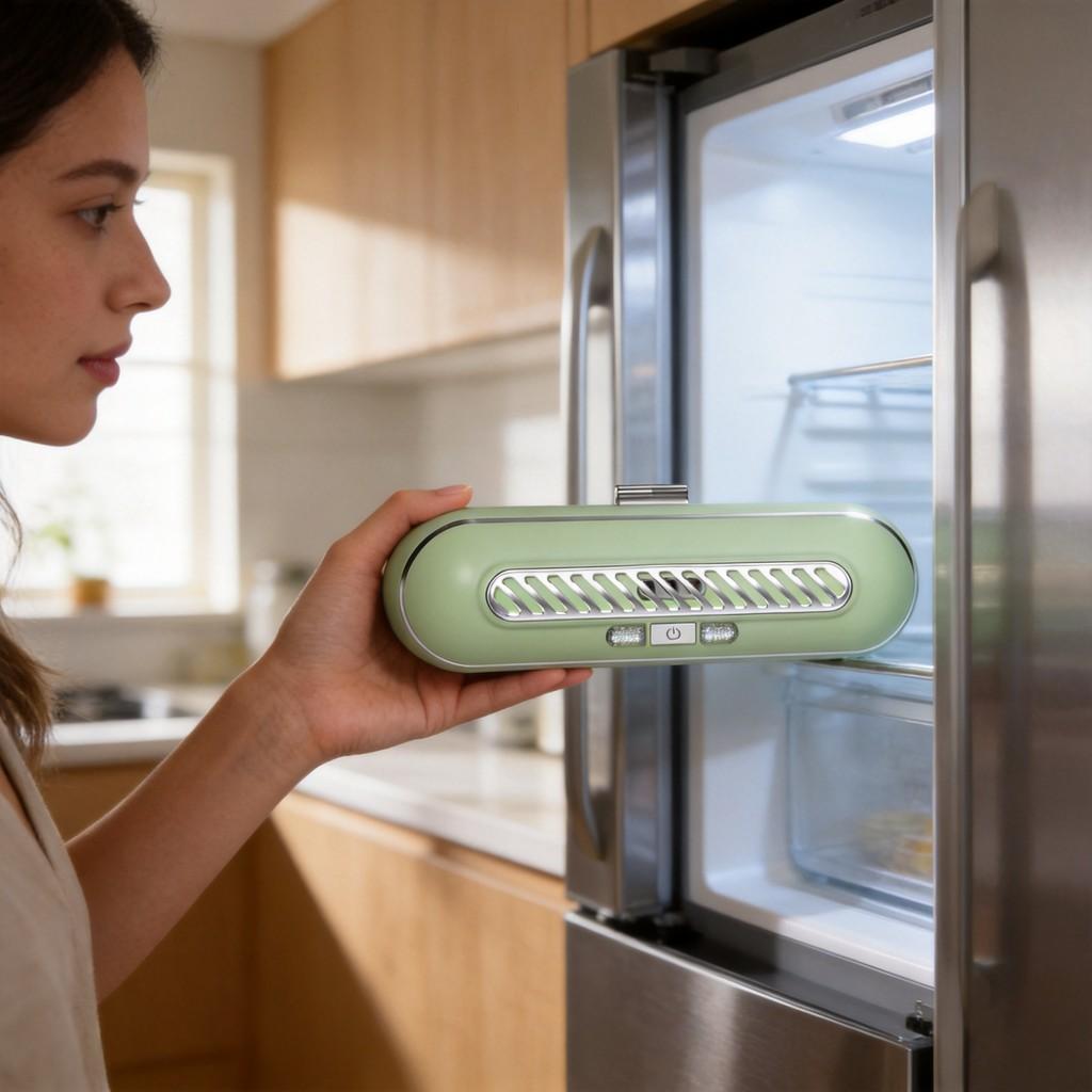 Refrigerator Air Purifier With Uv Sterilization For Home Used In White Finish