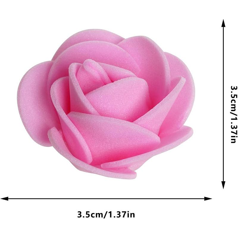 50/100/200Pcs 3.5cm Artificial Flower Foam PE Rose Heads DIY Valentine's Day Roses Wedding Candy Box Decoration Bride Accessory