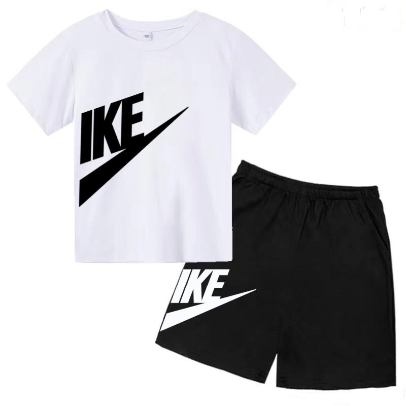

Children T-shirt+Shorts 2P Summer Clothing Fashion Letter Print Boy Girl Toddler 3-12Yrs Sports Short-Sleeved Casual Fashion Set 100