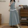ZANZEA Women Summer Tank Tops and Long Skirts Casual Two Piece Suit Sets