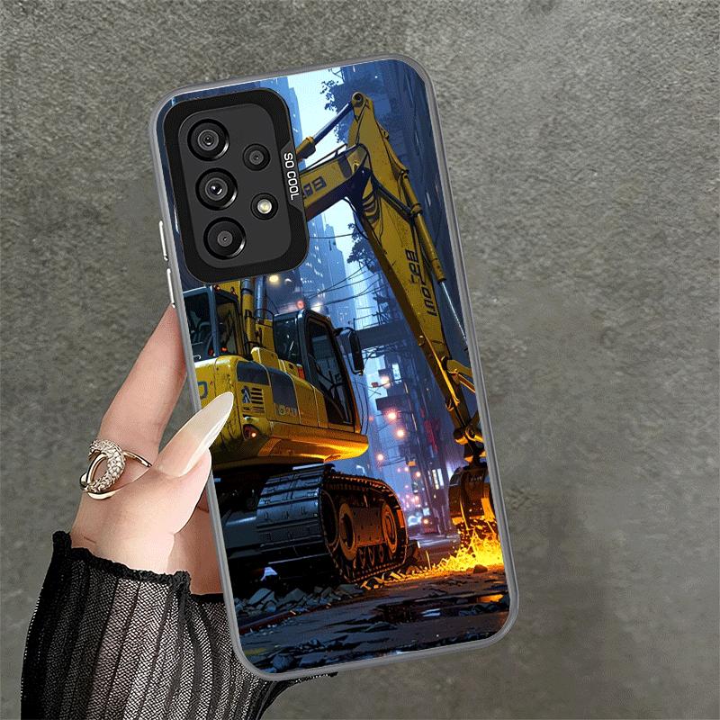 Excavating Machinery Cool Shockproof Phone Case for Samsung A17 A16 A15 A14 A37 A57 A36 A56 A26 A35 A55 A25 A34 A54 A24 A13 A23