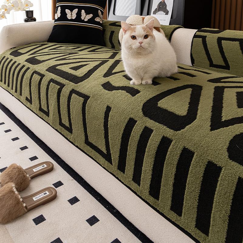 

New Plush Sofa Cushion Autumn And Winter Thickened Non-Slip Seat Cushion Bohemian Wind Straight Row Sofa Cover Cover Cloth 90*90cm
