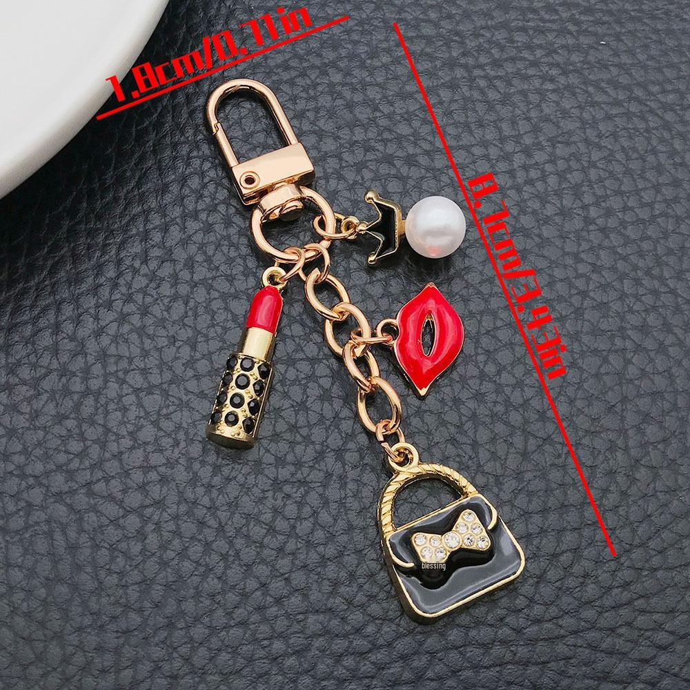 French Style Pearl Coin Purse Bag with Crown Pendant Keychain