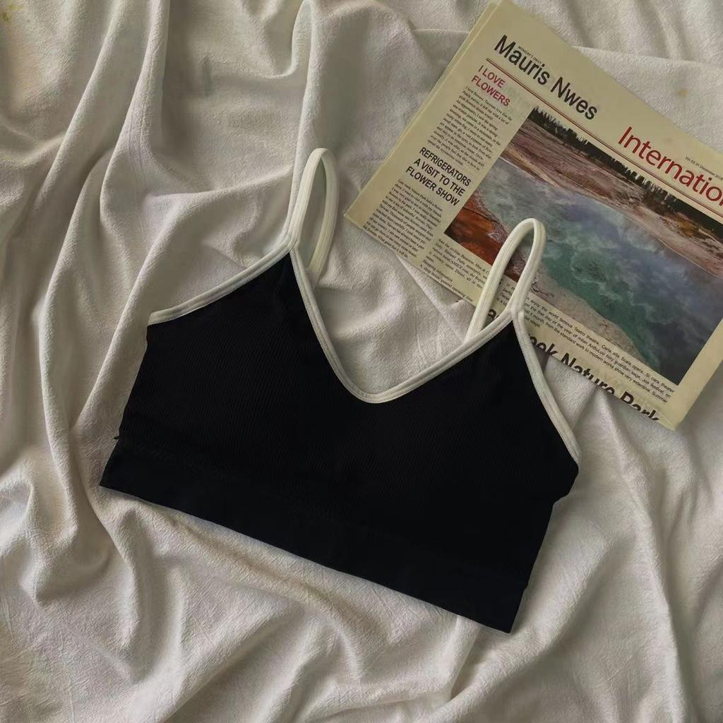 Women's Student Fixed Buckle-Free Bustier Anti-Drooping Push-Up Cami for Inner and Outer Wear