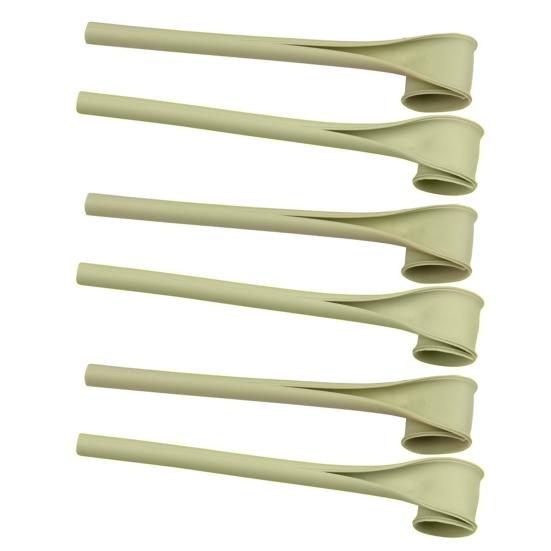 

6 шт./компл. съемные герметичные силиконовые многоразовые питьевые трубочки для вечеринки зелёный