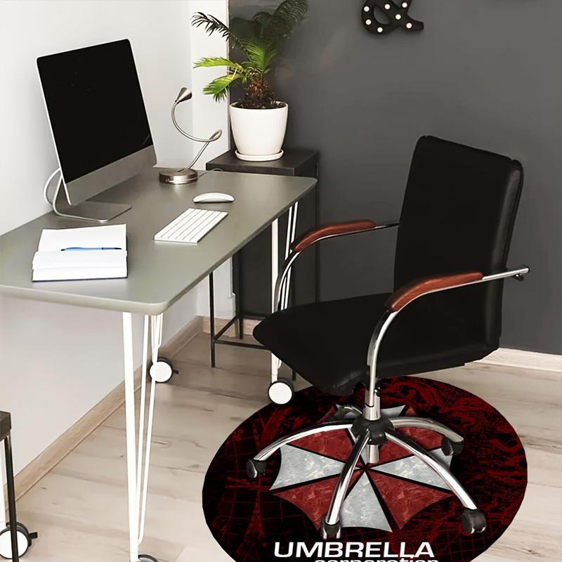 1pc Resident Evil Umbrella Corporation Logo Round carpet, Made of Polyester,Perfect for Decorating Office Chairs, Living Rooms fplt125