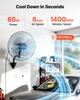 VEVOR Wall Mount Fan, 500mm Wall Mounted Hanging Fan Oscillating, 3-Speed, Long Airflow Distance, Adjustable Rotation Angle