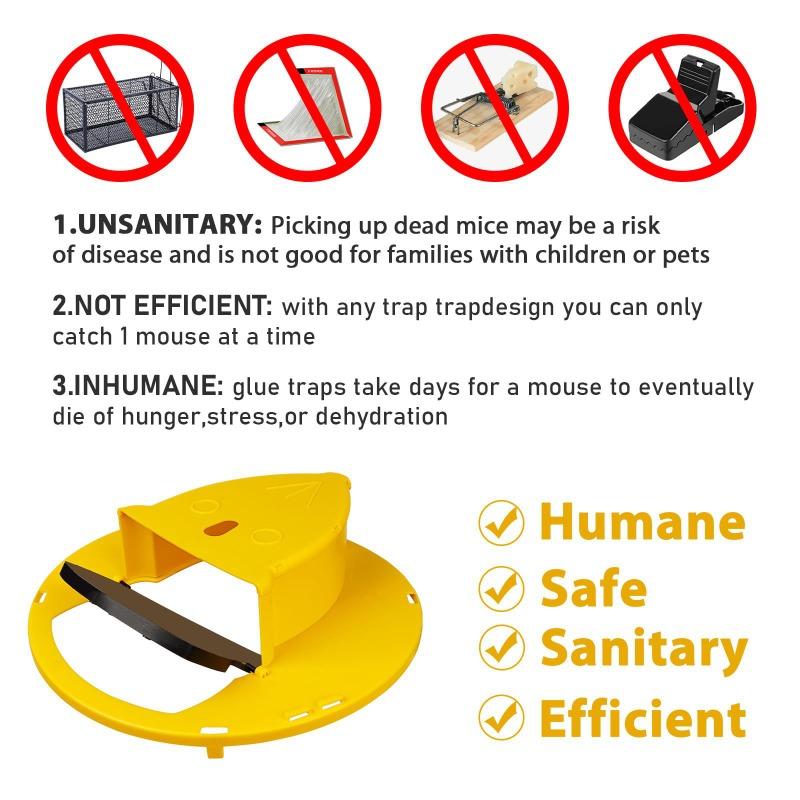 Pest Control Mouse Cage Intelligent Mouse Trap Automatic Reset Bucket For Traps Mice Rat Traps With Flipping Sliding Lid Safe