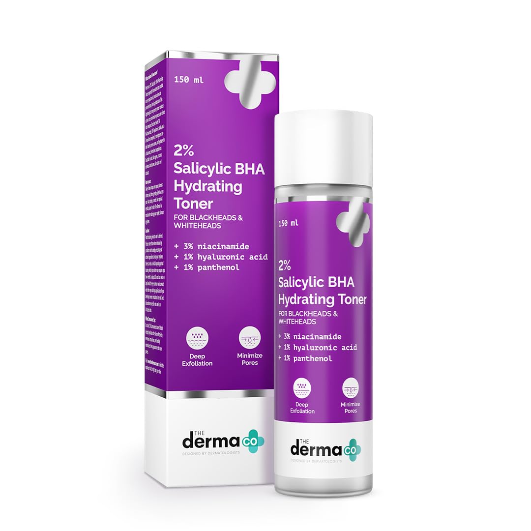 The Derma Co. 2% Salicylic BHA Hydrating Toner | BHA Liquid, Facial Exfoliant-Removes Blackheads & Whiteheads | Unclogs & Minimizes Pores | Hydra
