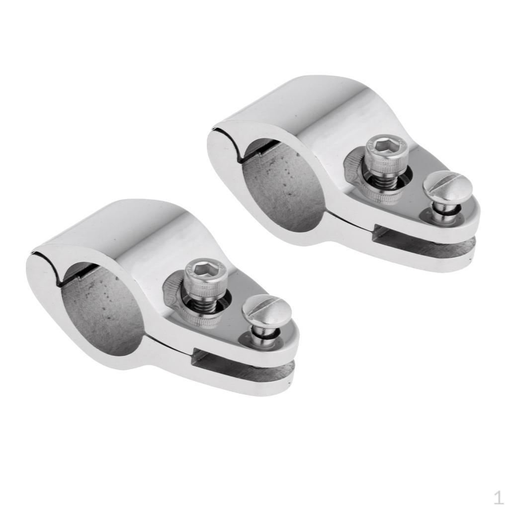 2 Pieces Boat Canopy Fitting Tube Clamp Fits 0.87'' Outer Diameter Hinged