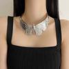 Exaggerated Metal Thick Chain Stitching Necklace Women's High Hip Hop Style Choker Fashion Trend Jewelry Accessories
