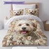 Havanese Papillon Pattern Bedding Quilt Set Quilt Cover Pillowcase Home Decoration Gift (1 * duvet cover + 2 * pillowcase, without core)