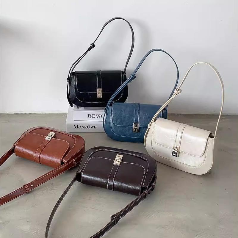 New shoulder bag women's versatile retro handbag to work commuter saddle bag women's niche style underarm bag