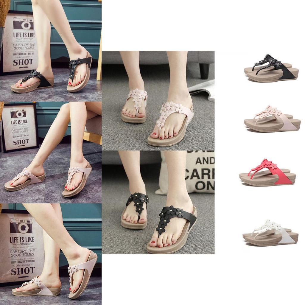 2024 Stylish Summer Wedge Flip Flops For Women Comfortable Beach Sandals With Thick Sole