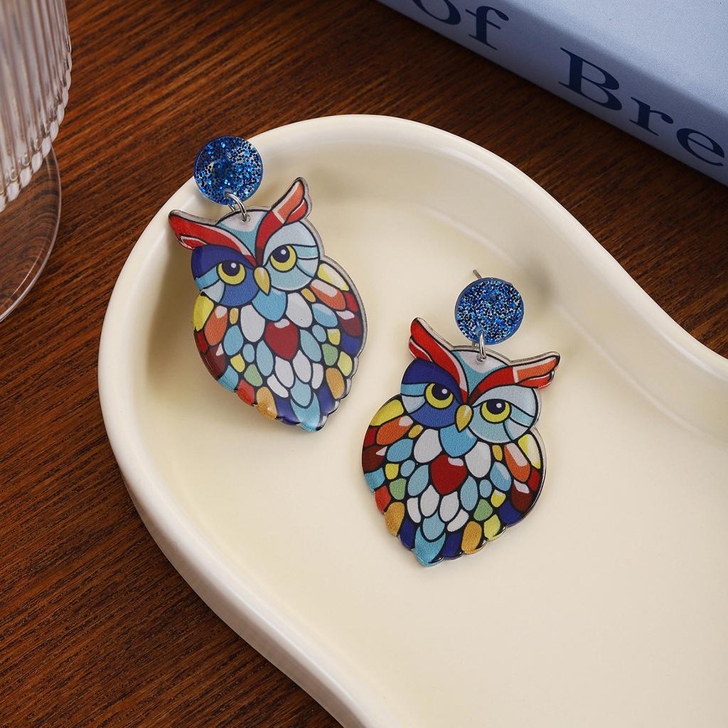 Creative Cartoon Design Sense Symphony Swan Cat Earrings, Autumn And Winter Colorful Animals High Sense Unique Earrings Women