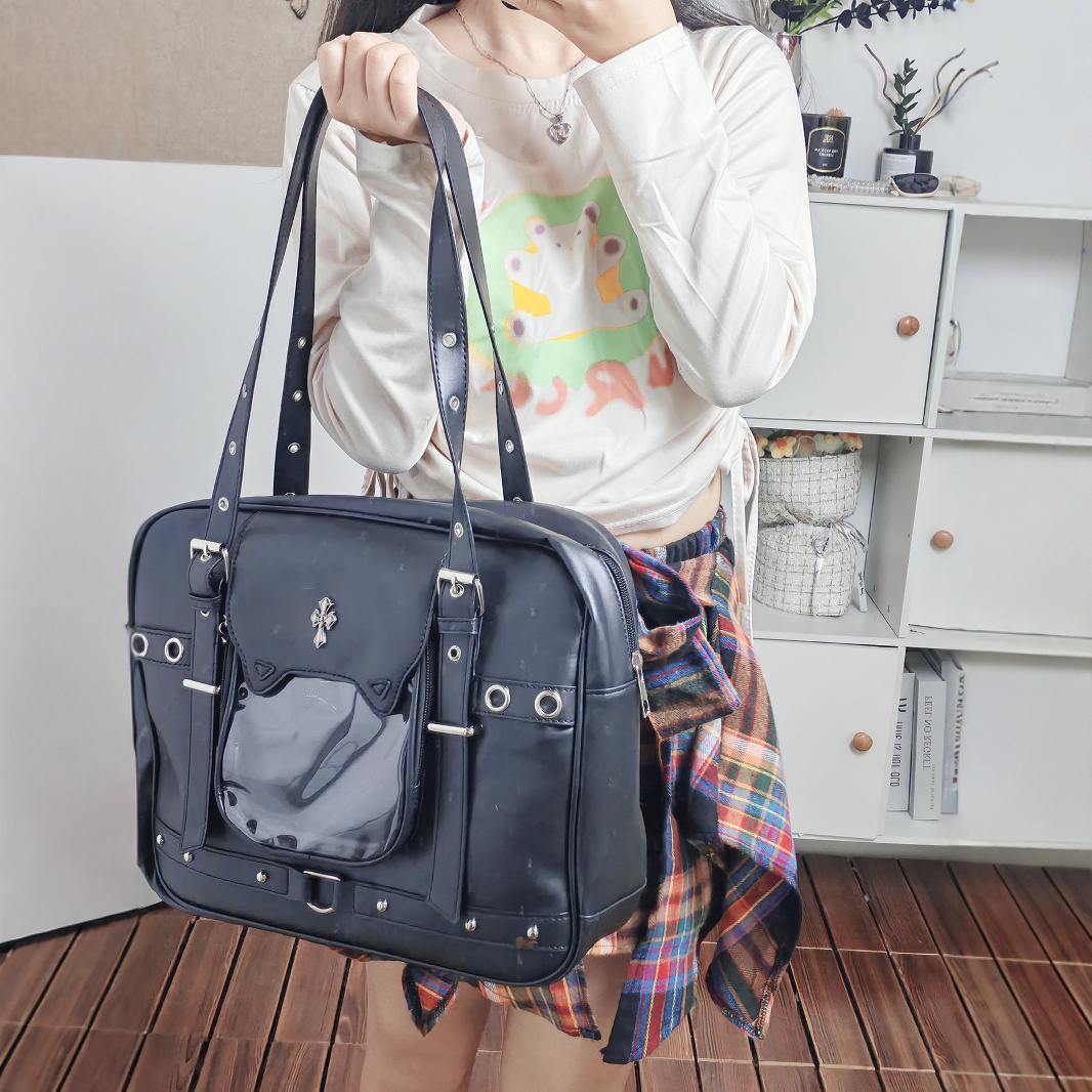 

2025 Xiaohongshu same sweet and cool soft girl pain bag simple and fashionable versatile niche high-end single shoulder messenger bag women чёрный