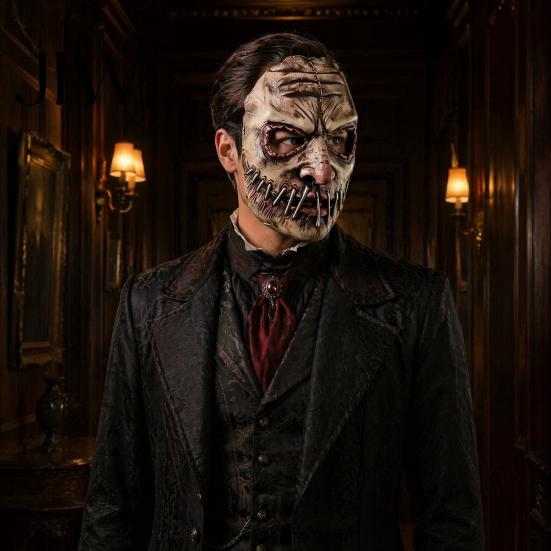 Transparent Sightview Halloween Mask Horror Mask, Creepy Latex Adjustable Strap Scary Fancy Comfortable Breathable for Party Cosplay Costume