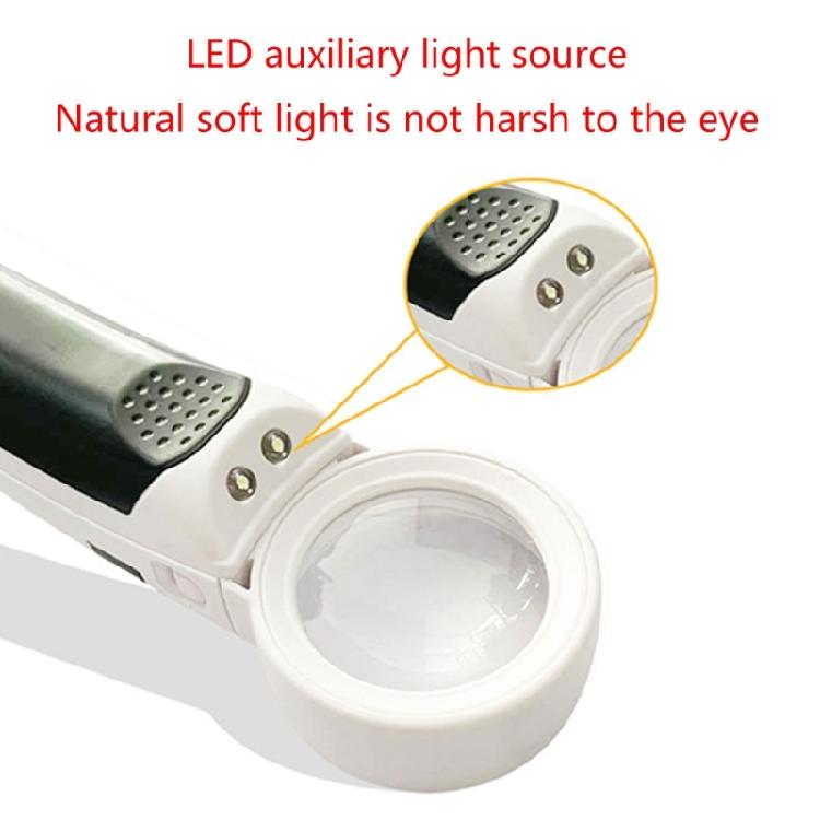 2 LED Light 16X Magnifying Glass Lens Pocket Handhelds Microscope Reading Magnifier