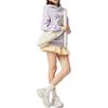 Li Ning Sports Lifestyle Series Simple Fleece Versatile Cartoon Animal Letter Print Drop Shoulder Loose Hoodie Women Hoodies Sea-Salt-Purple AWDVC78-3