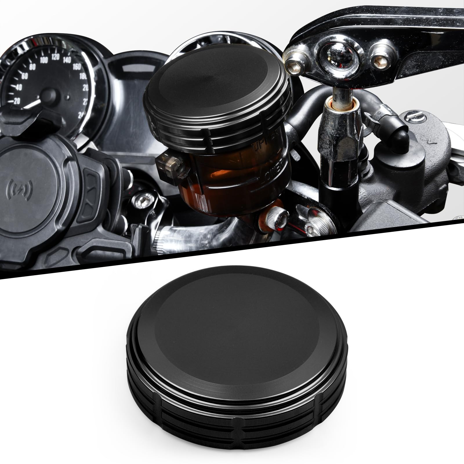 

Z900RS (2018-2025) Front & Rear Reservoir Cap Aluminum CNC Machined Custom Parts front brake чёрный