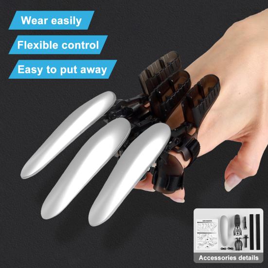 3Pcs 3D Printed Mechanical Claw Toy Finger Wolverine Claws Adjustable Size Halloween Cosplay Equipment for Adults Kids