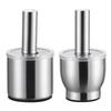 304 Stainless Steel Manual Garlic Pounder Anti-Slip Household Mashing Jar Wear Resist Thick Grinding Bowl for Lemon Spices Herbs