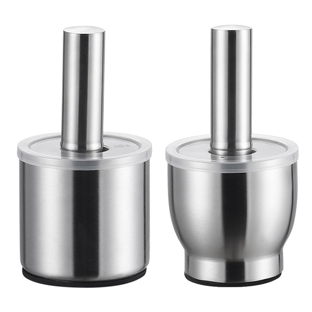 304 Stainless Steel Manual Garlic Pounder Anti-Slip Household Mashing Jar Wear Resist Thick Grinding Bowl for Lemon Spices Herbs