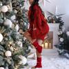 LYRIA Christmas Look Women's Knitting Dress Long Sleeve O Neck Pullover Dresses Casual Loose Knitwear Xmas Party Wear Juaquard Jumpers