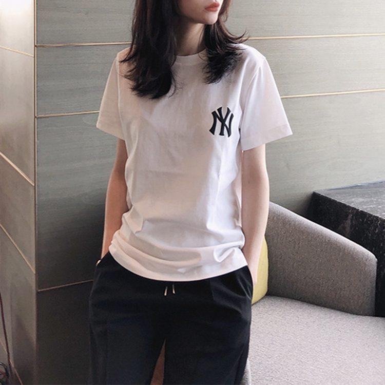 MLB New York Yankees T Shirts Unisex White Crew Neck Moderate Straight Fit 31TS04031-50W