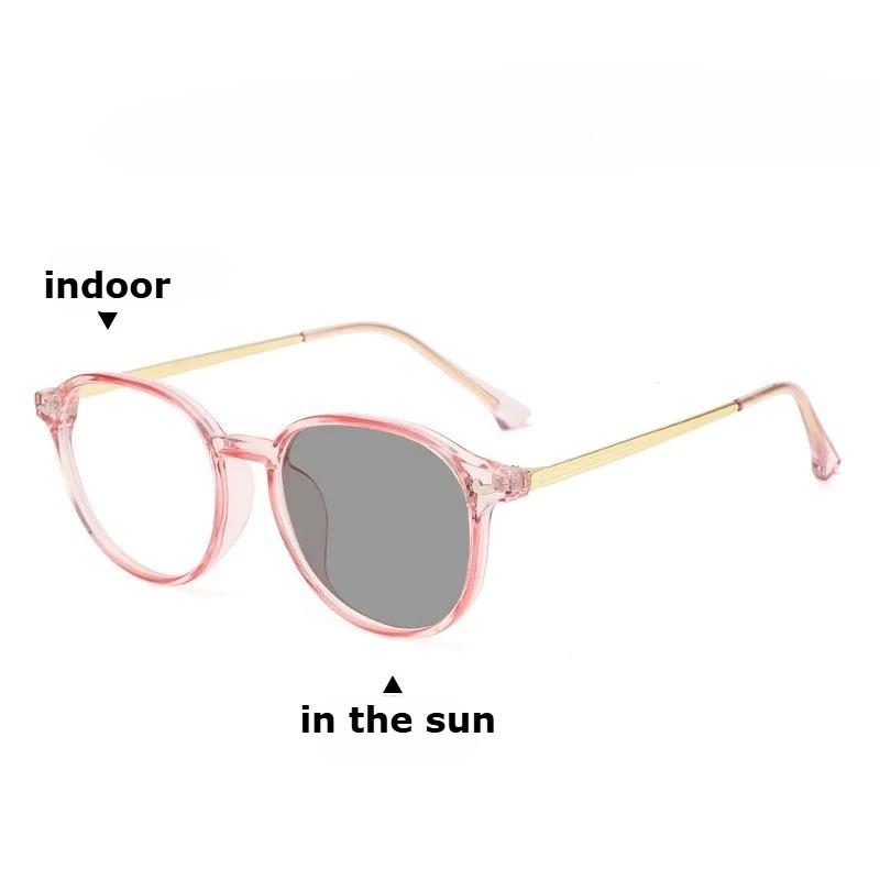 

New Stylish Color Changing Myopia Glasses for Women Men Outdoor UV Protection Anti Blue Light Photochromic Nearsighted Glasses 0