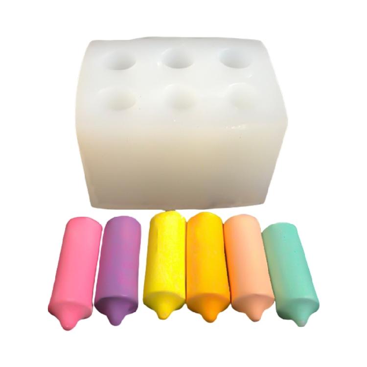 

6 Cavities Silicone Molds for Pillar Candle Soap Making Chocolate Cake Fondant Molds for Candy Birthday Cake Decoration 1