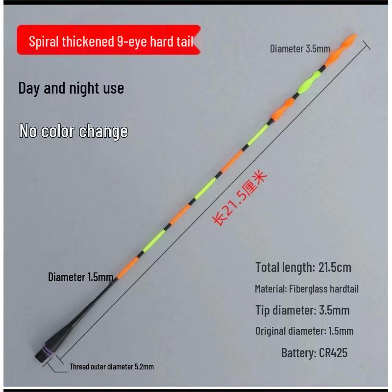 Color-Changing Dual-Use Luminous Fishing Float with Replaceable Tail for Day and Night Fishing
