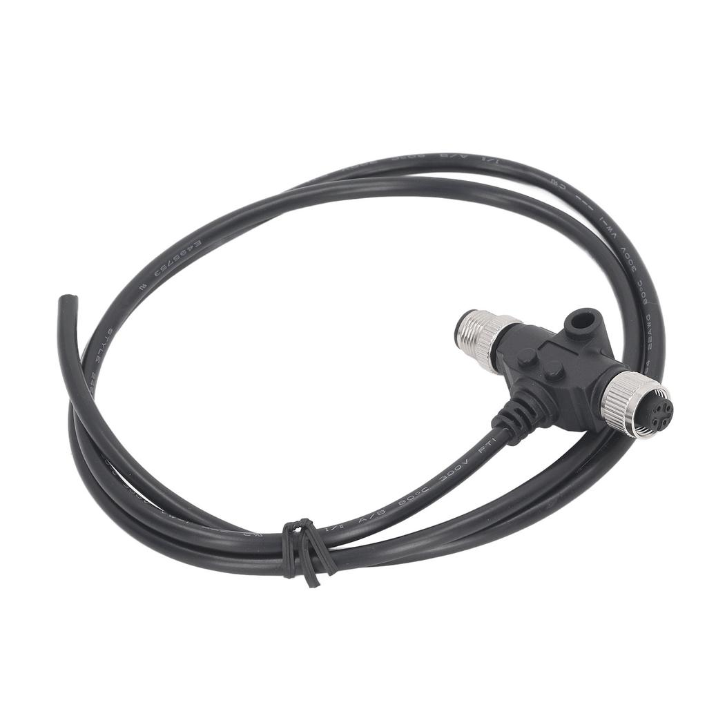 4-poliger M12-Steckverbinder mit 1 Meter Kabel IP67 Wasserdicht T-Typ Elektrischer Luftfahrtstecker 4A 250VAC