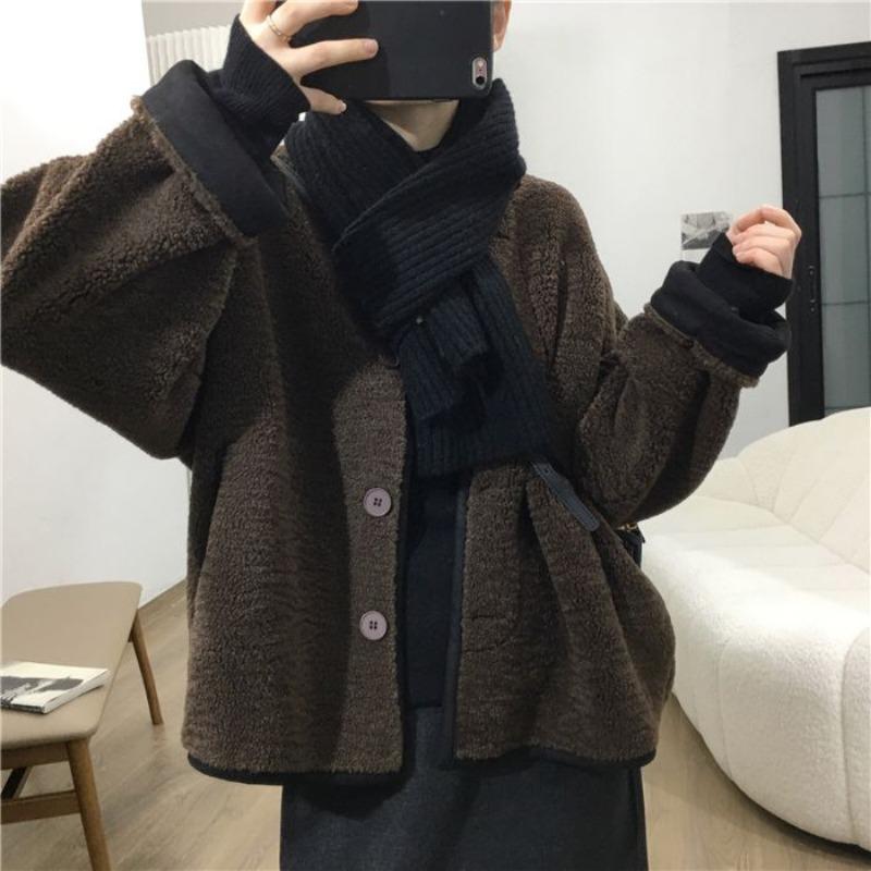 Coats for Women Jacket Autumn Winter for Women Thickened Velvet Windbreaker Women Loose Casual Coat