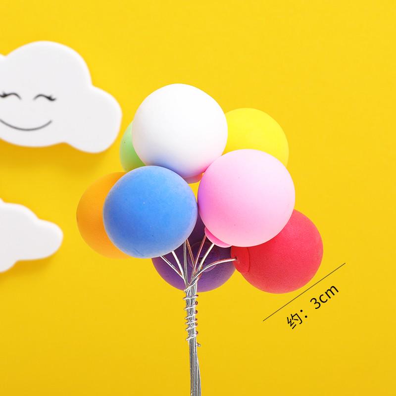 Colorful Retro Balloon Cake Topper - Large Round Balls for Birthday Dessert Table Decoration