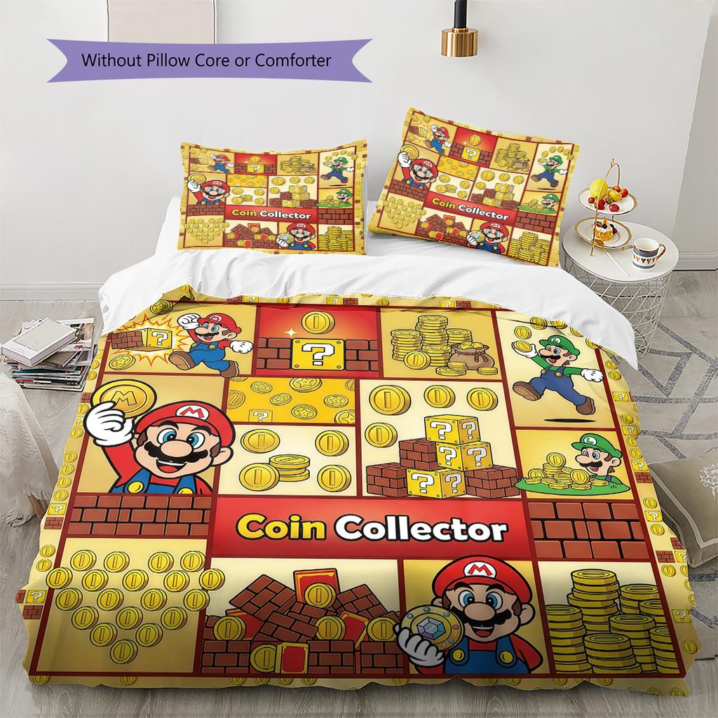 Super Mario Soft and Comfortable Duvet Cover,Children's Bedding Set Gift,Extra Large Size, Various Sizes Available -HYQ97
