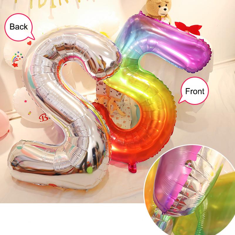 40inch Number Aluminum Foil Balloons 0 1 2 3 4 5 6 7 8 9 Years Old Balloons Child Adult Birthday Wedding Decor Party Supplies