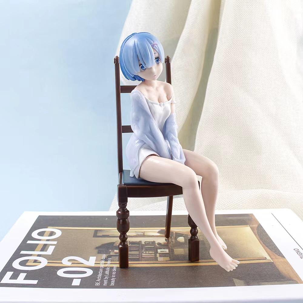 

Re:Life in a different world from zero Rem Sit on Chairs Action Figures Model Doll Collection Toy 16cm pack by bag