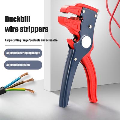 Alicate de decapagem de fios autoajustável com limitador de profundidade, cabo antiderrapante, design ergonômico, alicate de decapagem de fios portátil e fácil de usar