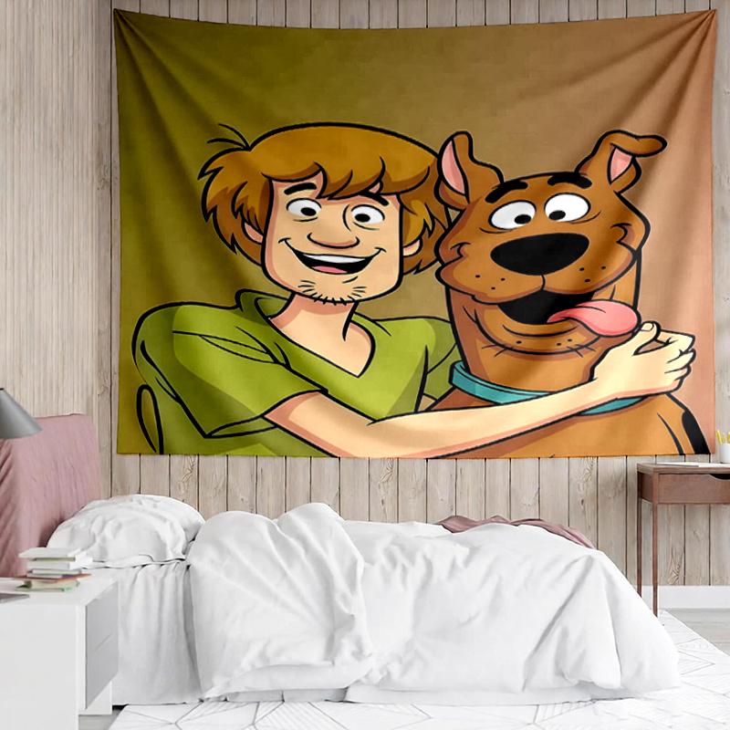 Scooby-Doo Print Tapestry, Backdrop, Easy Setup, Ideal for Bedroom, Office & Living Room, with Aesthetic Wall Hanging Decor.